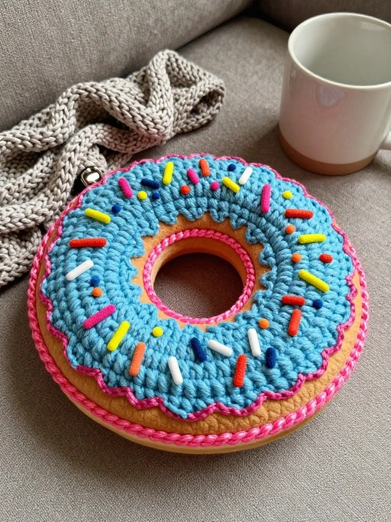 Donut Shaped Crochet Pouch for Small Carry Items
