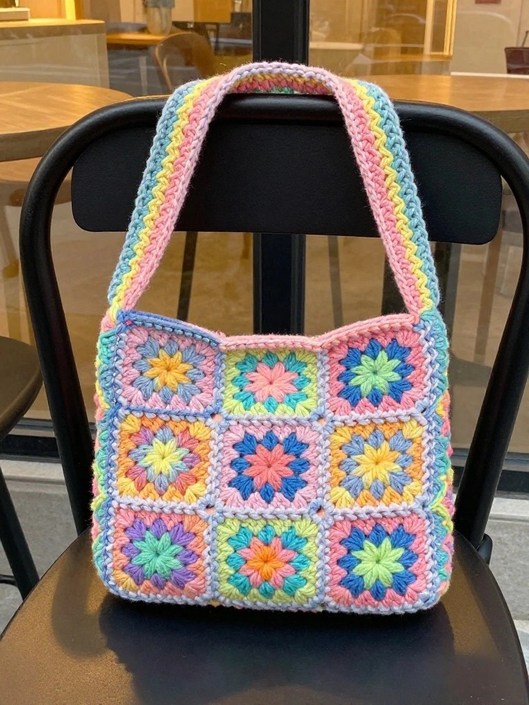 Granny Square Handbag for Everyday Use