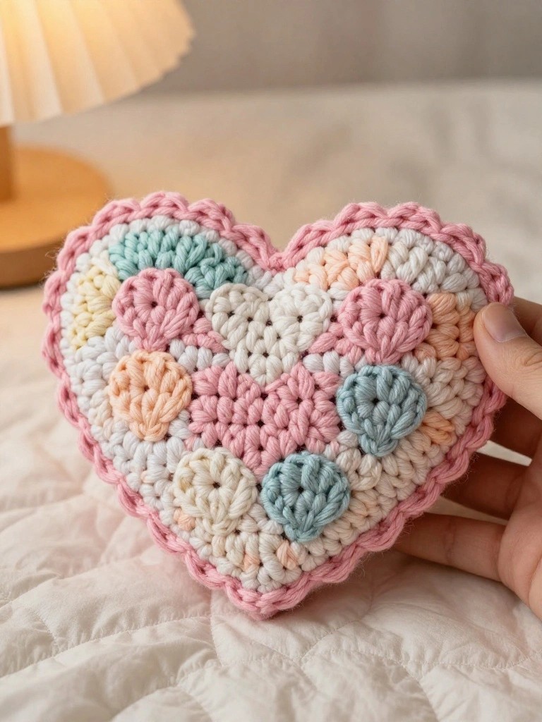 Heart Shaped Motif Pouch for Small Items