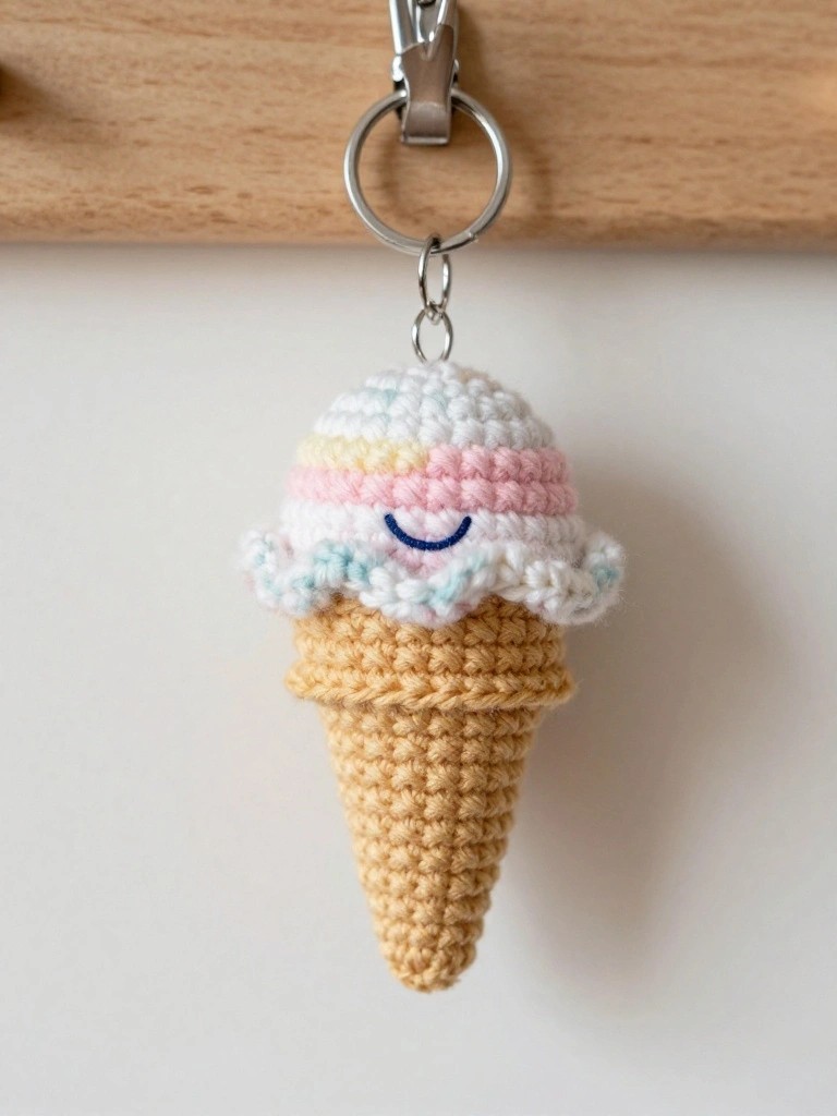 Ice Cream Cone Keychain