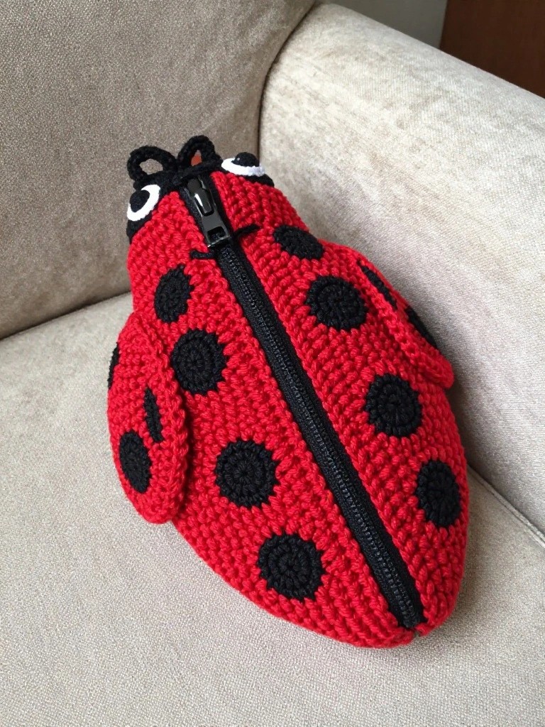 Ladybug Zipper Pouch for Small Carry Items