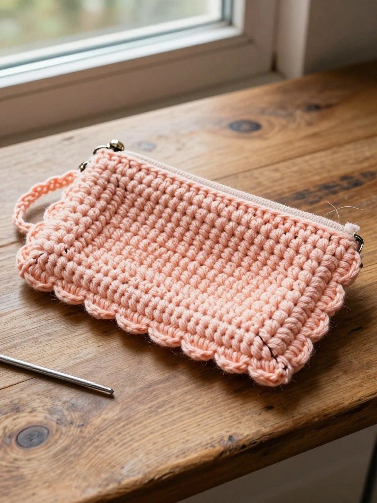 Scalloped Zipper Pouch