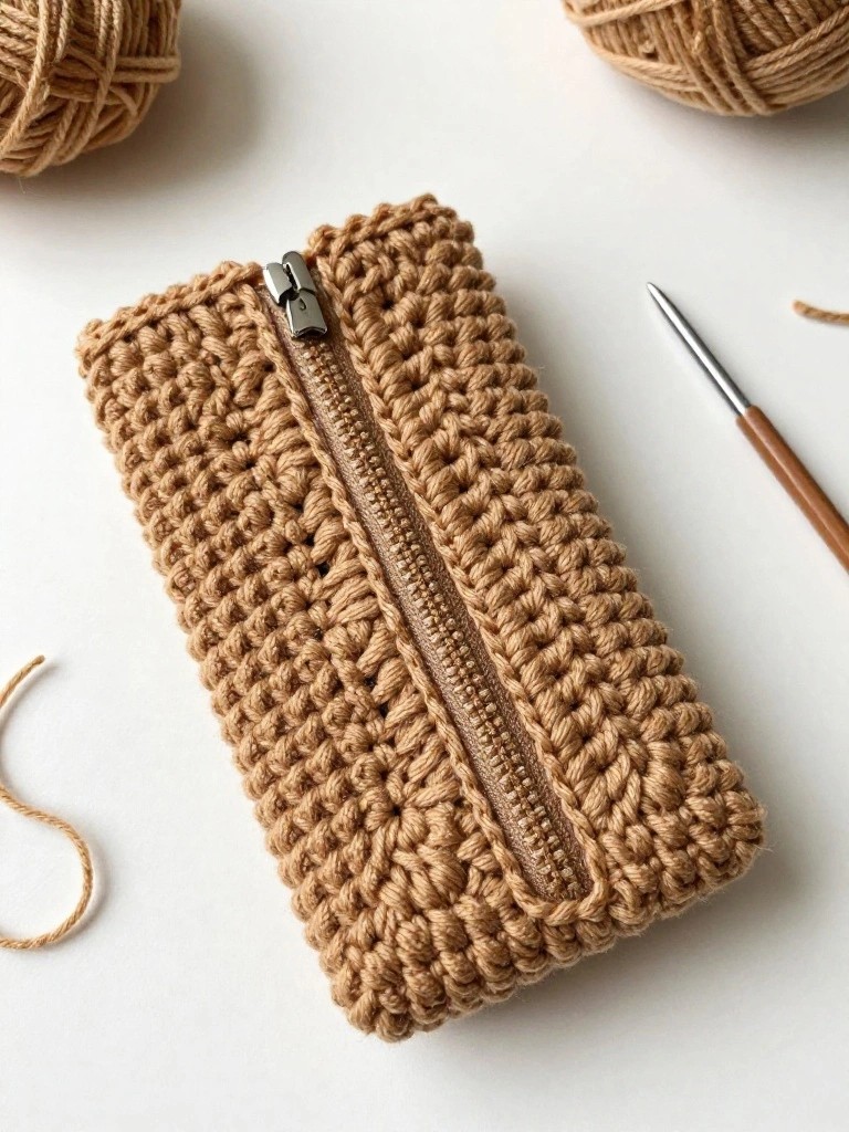 Zippered Crochet Pouch for Small Essentials