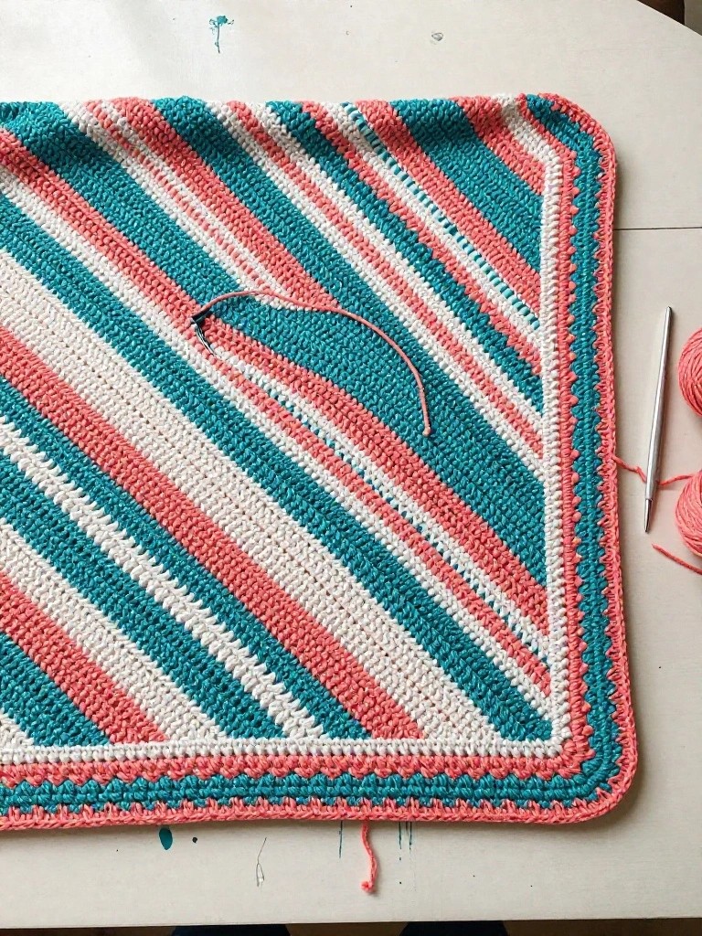 Diagonal Striped Blanket for Quick Color Changes