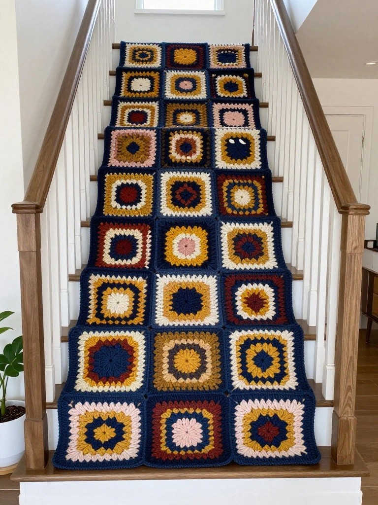Granny Square Runner for Stairs
