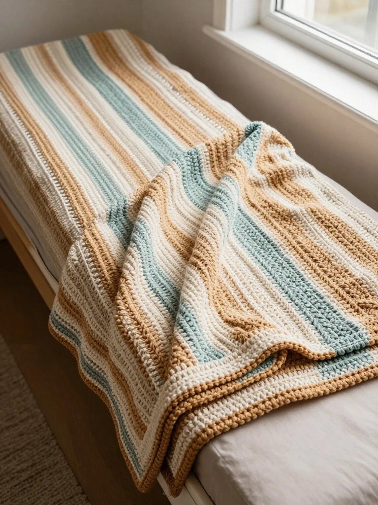 Horizontal Stripe Bed Blanket
