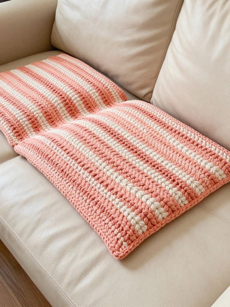 Striped Rectangular Throw for Neutral Spaces