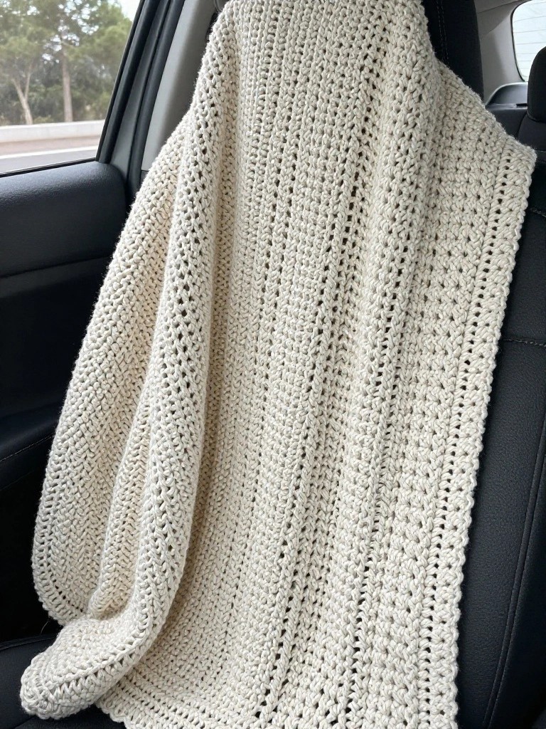 Textured Openwork Crochet Throw