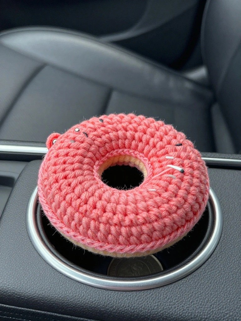 Crochet Donut Insert for Car Cup Holders