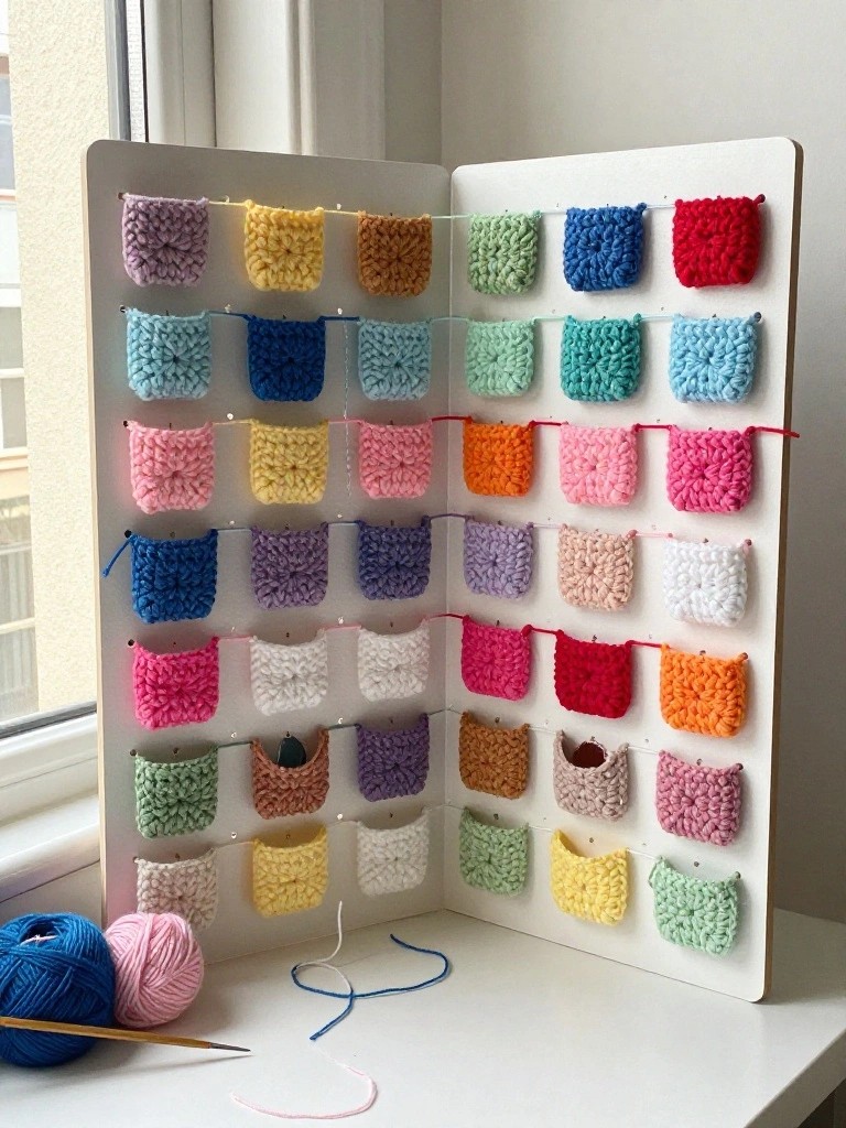 Crocheted Pocket Grid for Small Item Storage
