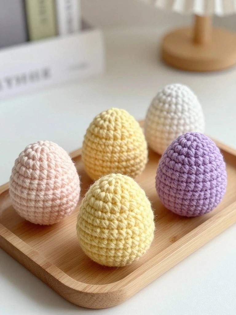 Egg-Shaped Crochet Holders for Small Items