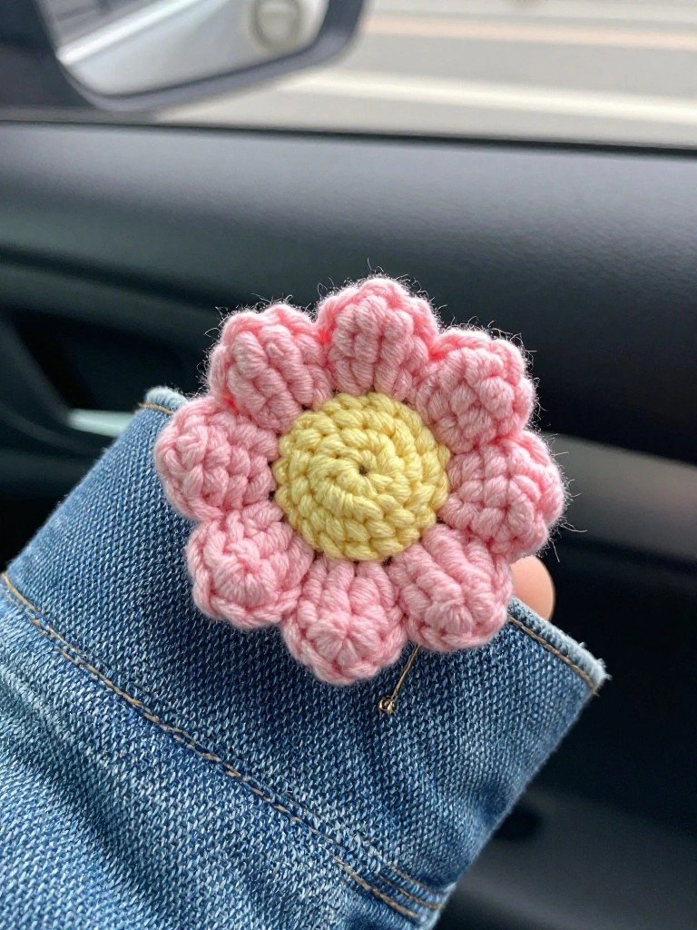 Crochet Flower Pins for Jackets