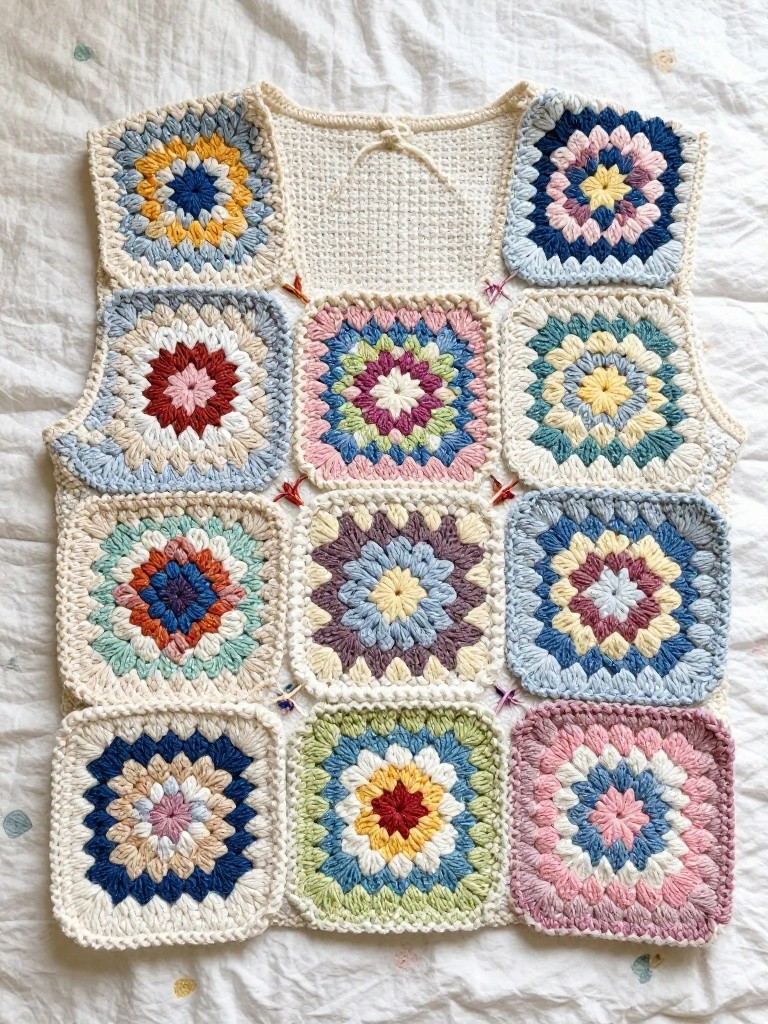 Granny Square Vest Construction