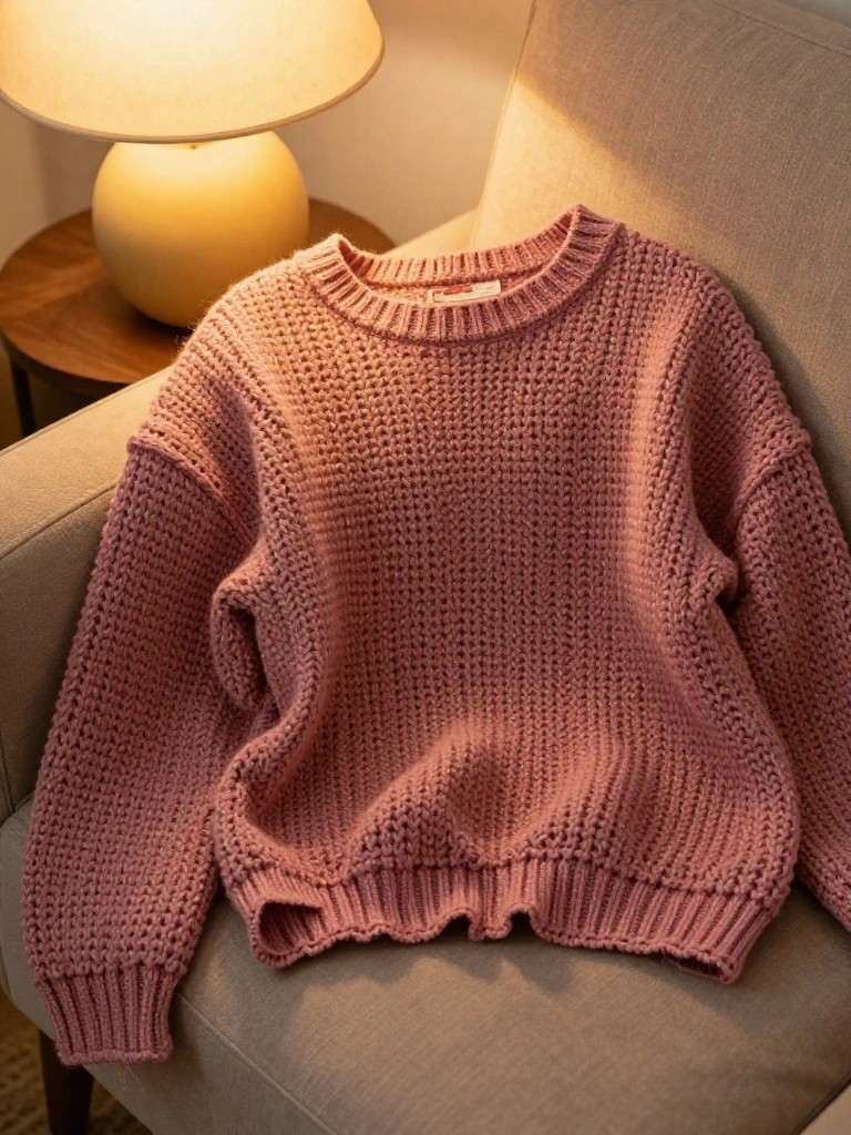 Oversized Pullover with Wavy Hem