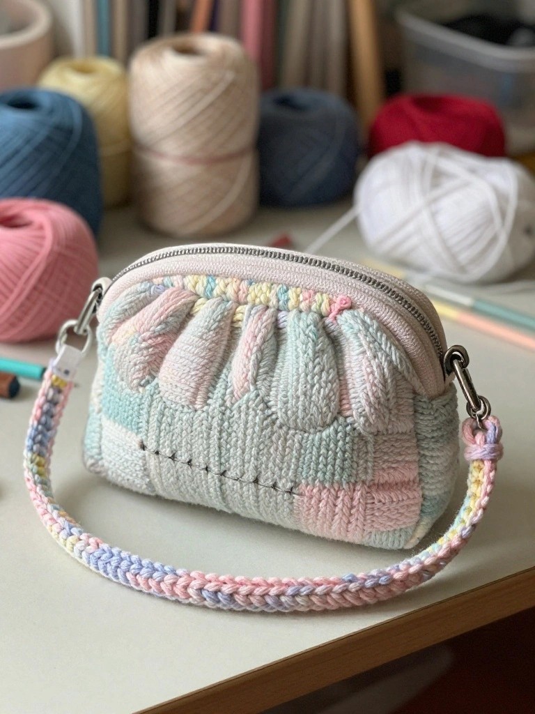 Pastel Patchwork Pouch for Handmade Outfits