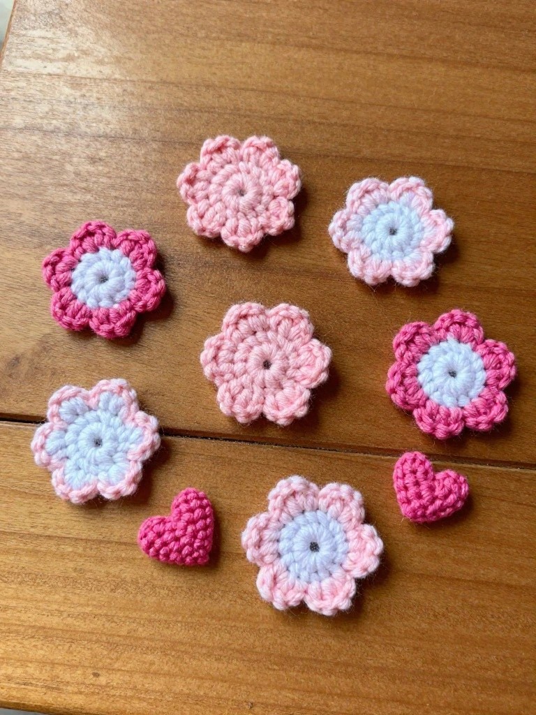Small Flower Appliques for Clothing and Accessories