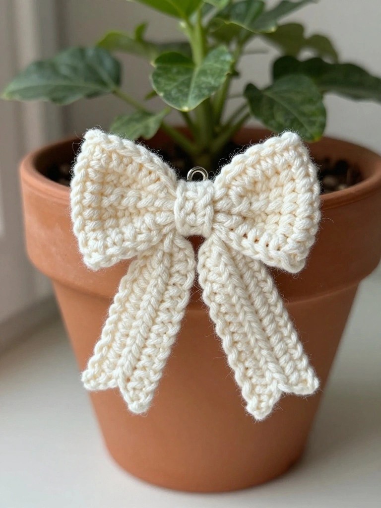 Classic Bow Keychain in a Neutral Tone