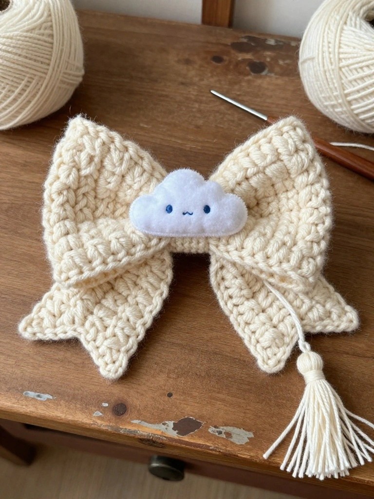 Cloud Center Bow Keychain