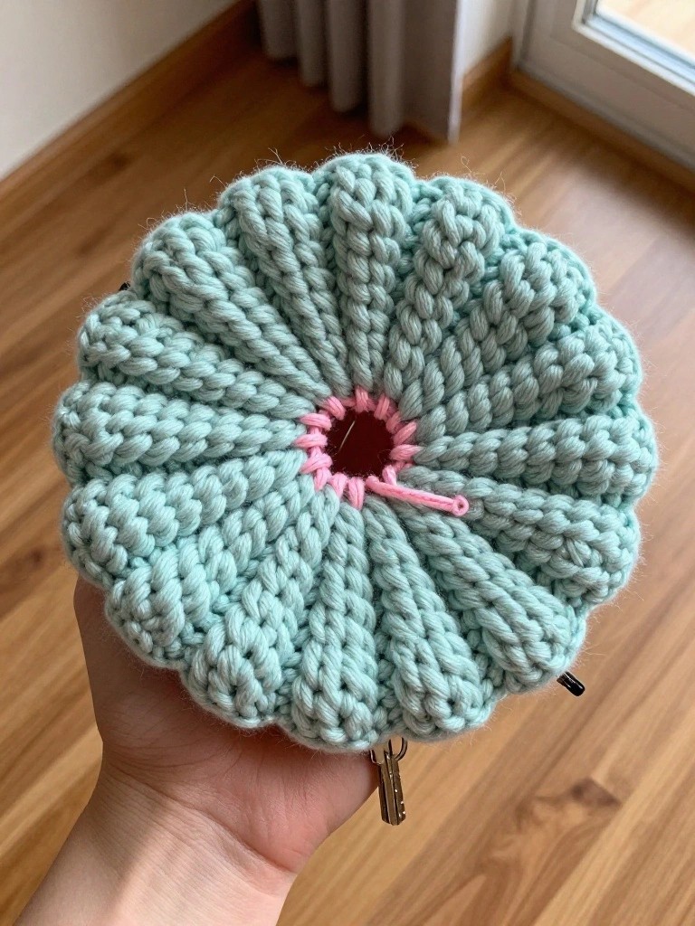 Ruffled Flower Key Pouch