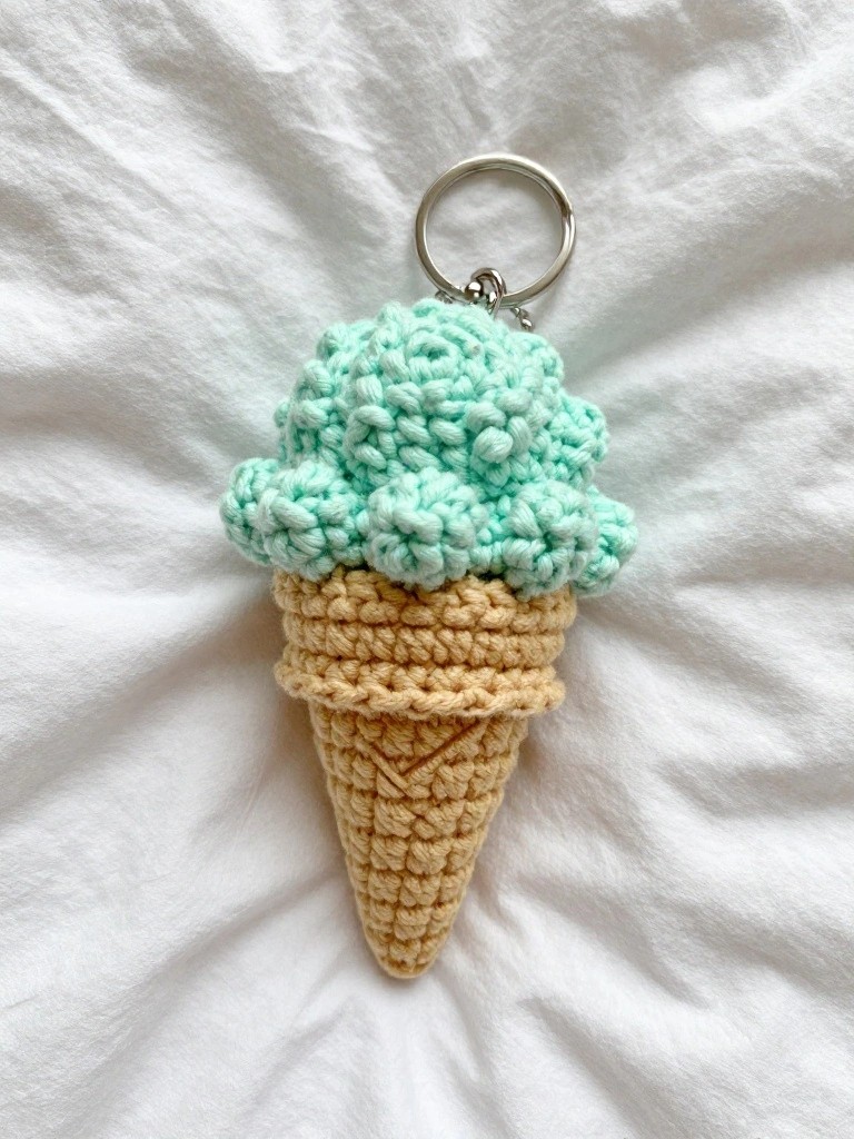 Mini Ice Cream Cone Keychain