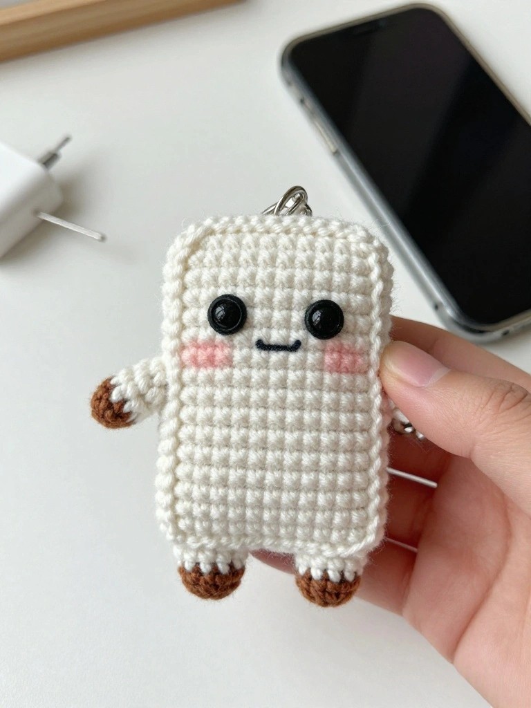 Mini Marshmallow Keychain