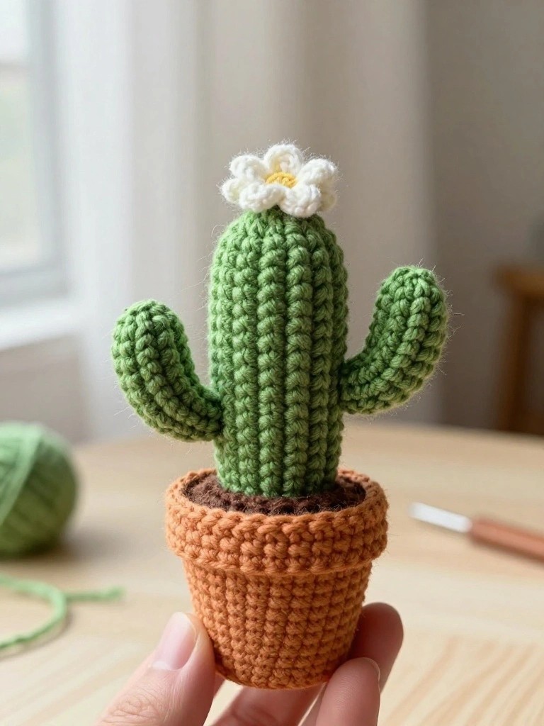 Potted Cactus Keychain