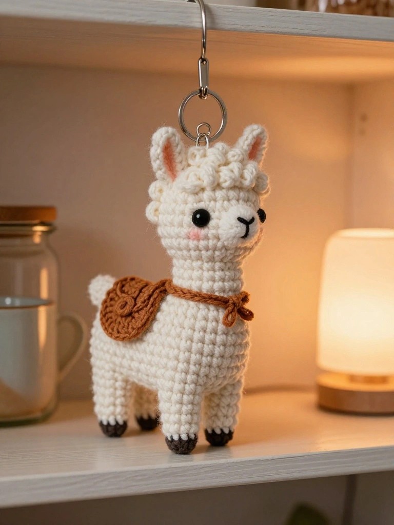 Llama Keychain with Saddle Strap