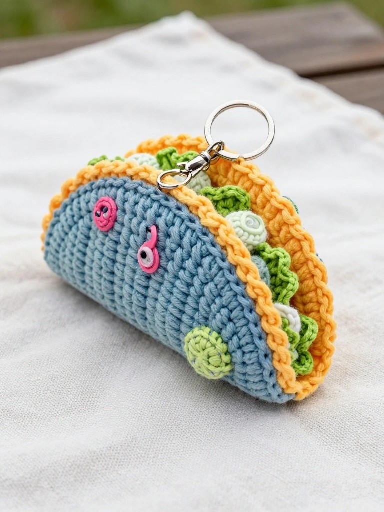 Taco Keychain with Layered Fillings
