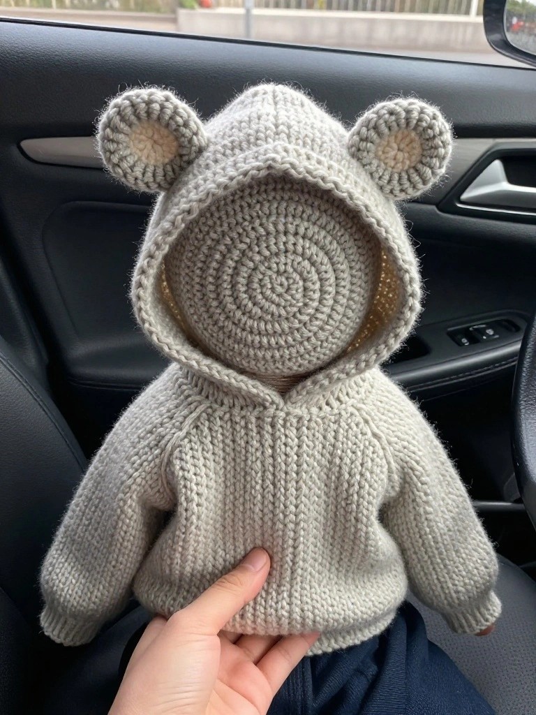 Bear-Eared Hooded Sweater