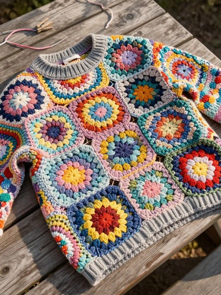 Granny Square Sweater