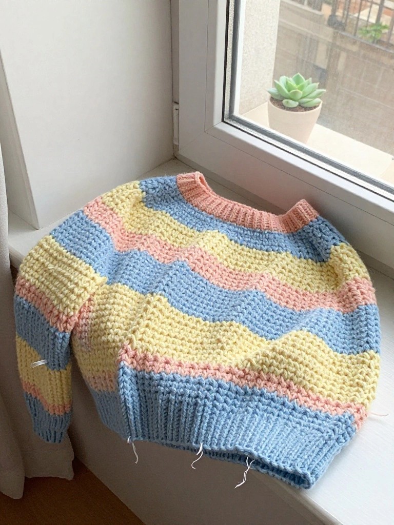 Striped Sweater with Simple Color Changes