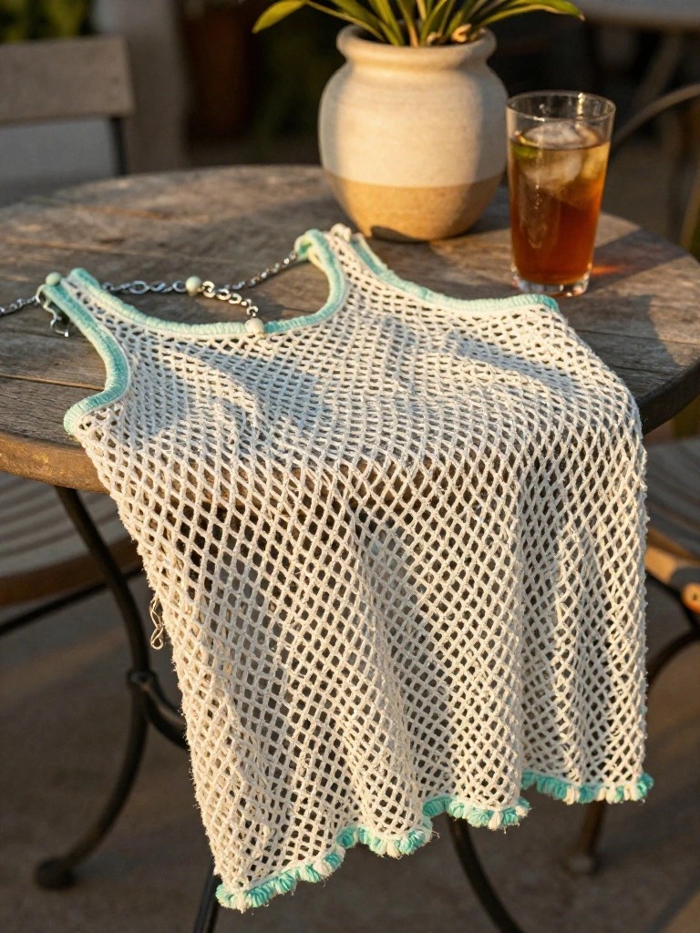 Open Mesh Tank with Contrast Trim