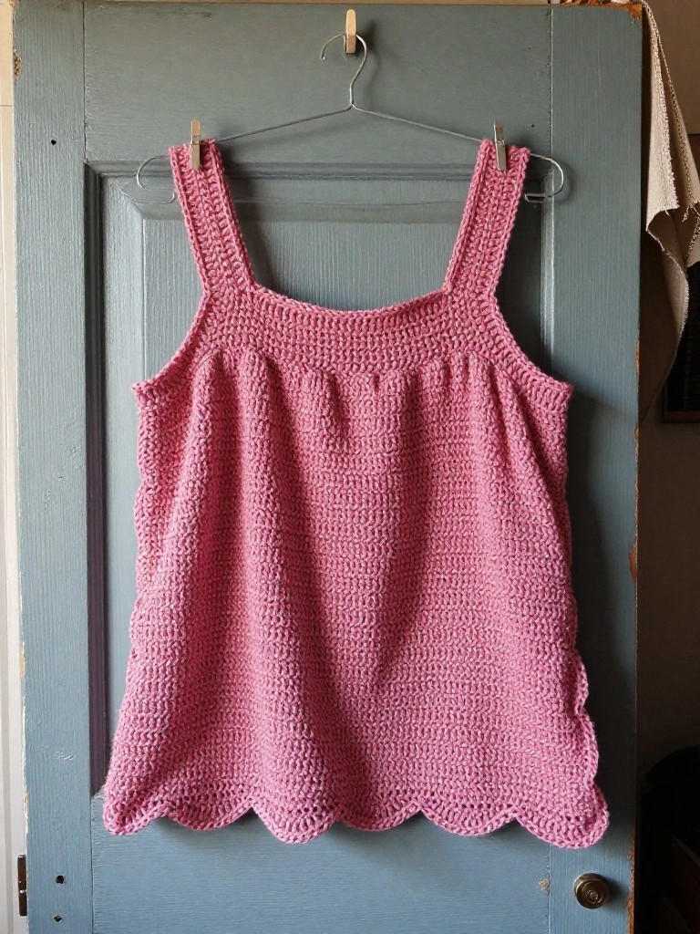 Scalloped Hem Crochet Tank