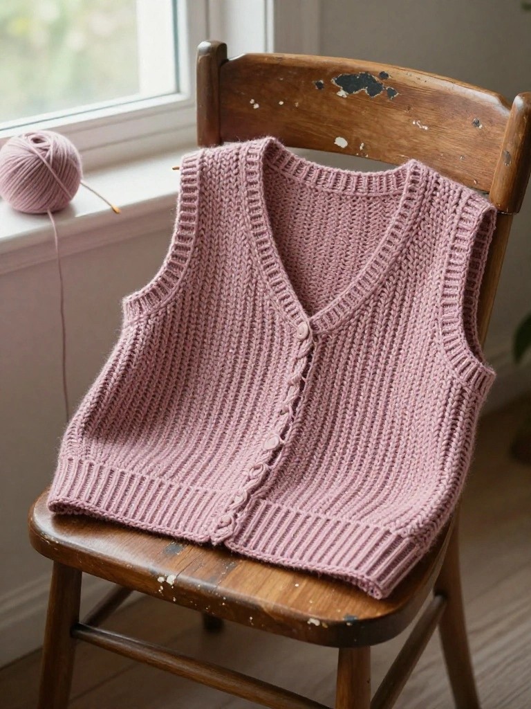 V-Neck Button Front Vest