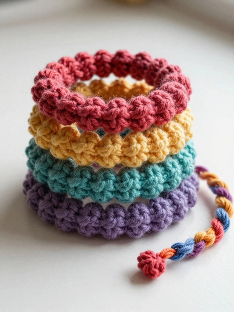 Colorful Crocheted Bracelets