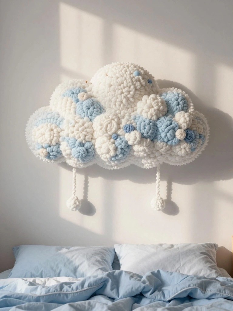 Crochet Cloud Wall Hanging