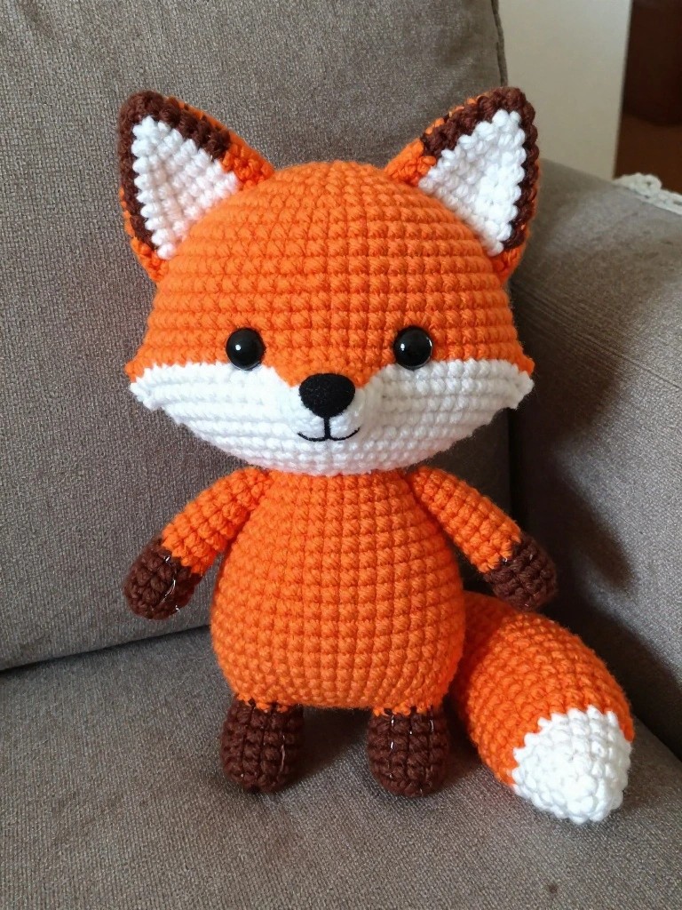Crocheted Fox Plush Toy
