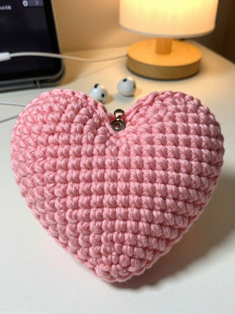 Heart Shaped Crochet Pouch