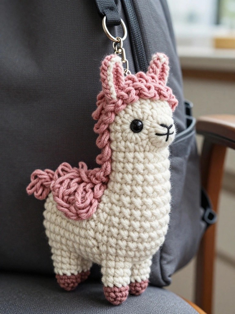 Llama Keychain Charm