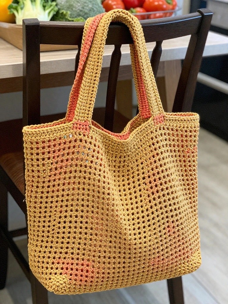 Open-Stitch Mesh Tote Bag