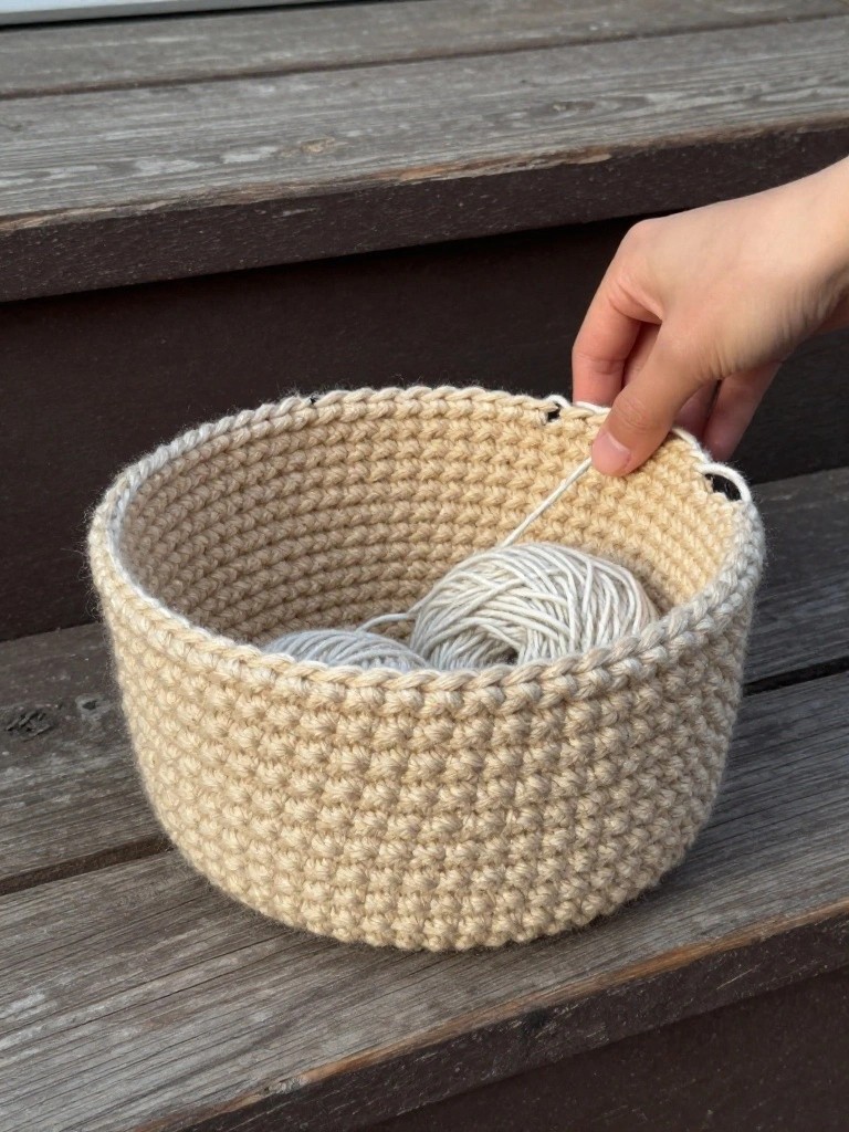 Simple Crocheted Basket for Everyday Storage